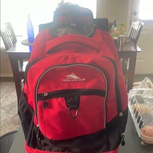 High Sierra Red and Black Backpack with Padded Design